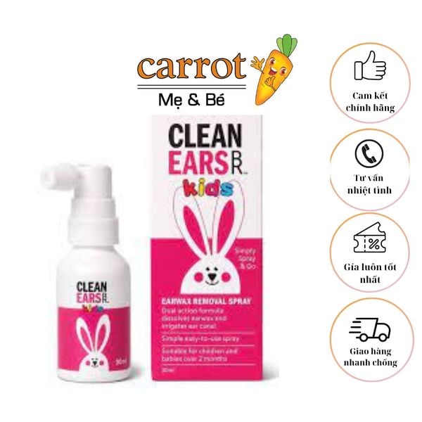 Xịt Ráy Tai Clean Ears Kids 30ml Úc
