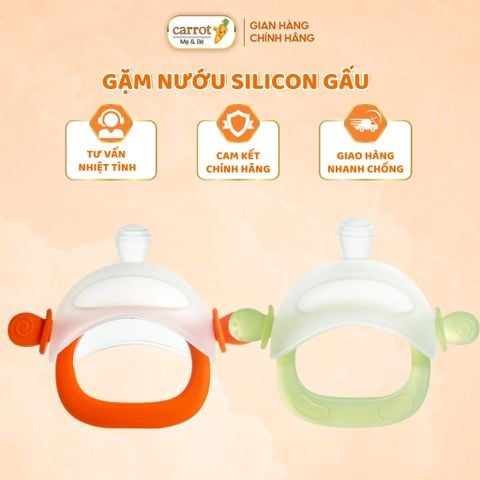 Gặm Nướu Silicon Gấu Kèm Hộp Cho Bé, Chất Liệu An Toàn