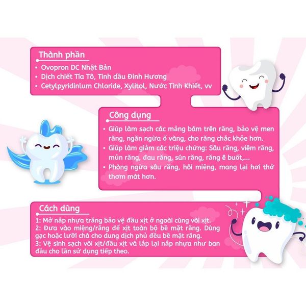 Xịt sâu răng trẻ em Baby's Tooth, chống ngừa ngăn hôi miệng, sâu răng, ố vàng, hà mủn, sáng răng