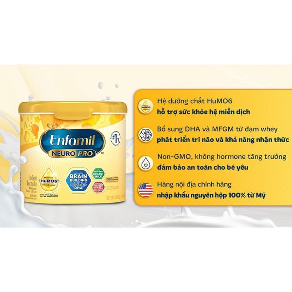 Sữa ENFAMIL NEUROPRO Infant Formula Cho Bé 0 - 12 Tháng 587G