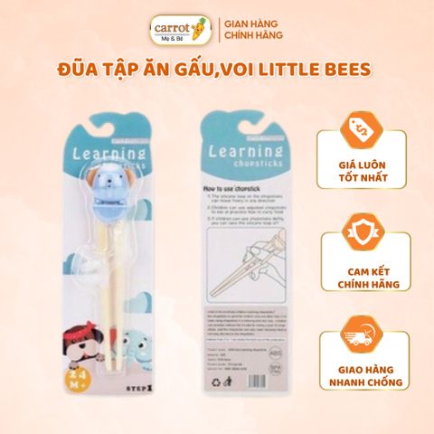 Đũa Tập Ăn Hình Gấu, Voi Little Bees, Đũa Tập Ăn Xỏ Ngón Cho Bé