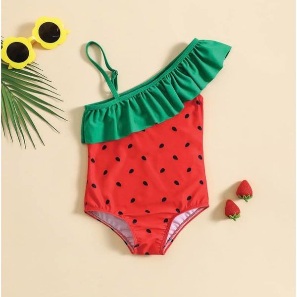 Đồ Bơi Cho Bé Đi Biển, Set Đồ Bơi Hạt Dưa Hấu Cho Bé Gái