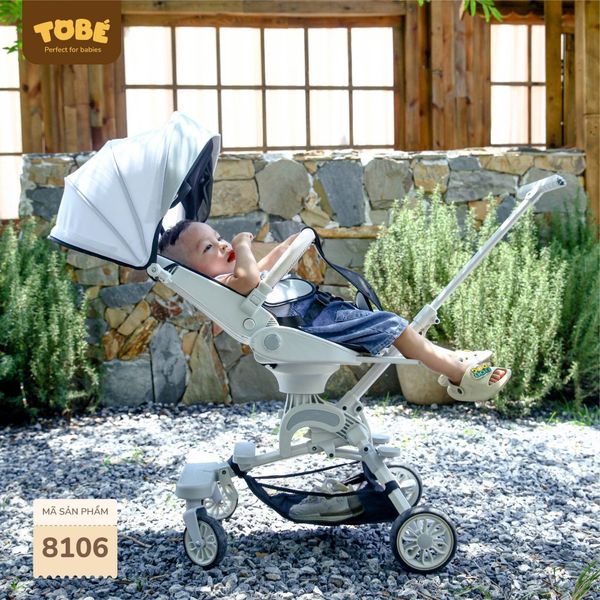 Xe Đẩy Gấp Gọn ToBé 8106, Ghế Xoay 360 Độ Có Chế Độ Ngả Lưng