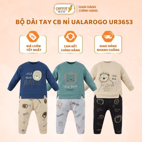 Bộ Dài Tay CB Nỉ Ualarogo UR3653, Set Đồ Bộ Tay Dài Cho Bé Trai 1-5 Tuổi