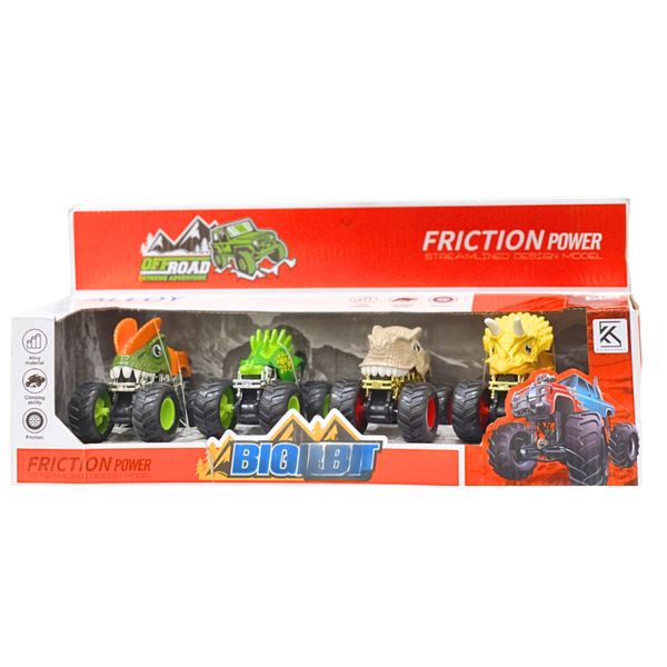 Set 4 Xe Tải Khủng Long Kaimeisheng - 018, Đồ Chơi Xe Tải Cho Bé