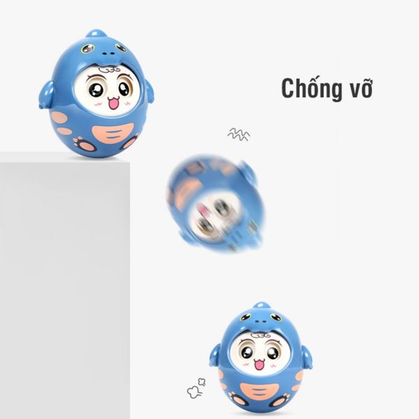Đồ Chơi Lật Đật Lắc Chuông Cho Bé, Lật Đật Cute Tumbler Aiyingle 12M+