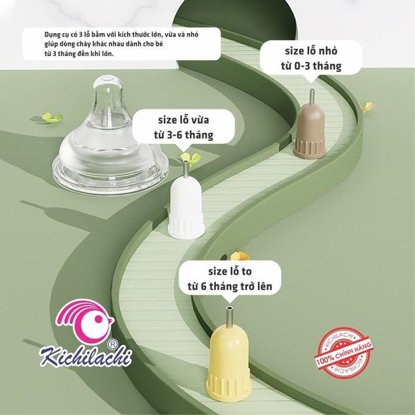 Dụng  Cụ Đục Lỗ Núm Ti KICHILACHI, Dập Lỗ Núm Ti Bình Sữa,   Bấm Núm Ti Cho Bé