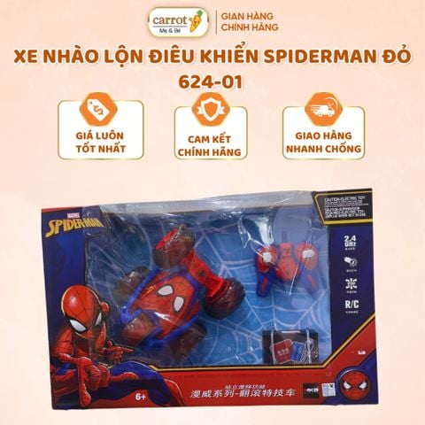 Xe Nhào Lộn Điều Khiển Spiderman Đỏ 624-01, Đồ Chơi Điều Khiển Cho Bé