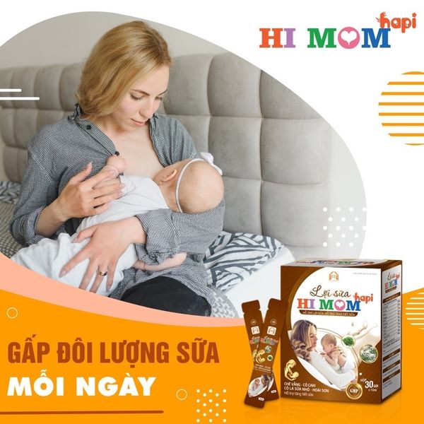 Lợi Sữa HI MOM HAPI Hộp 30 Gói/10mL, Hỗ Trợ tăng Tiết Sữa, Giảm Nguy Cơ Tắc Tuyến Sữa