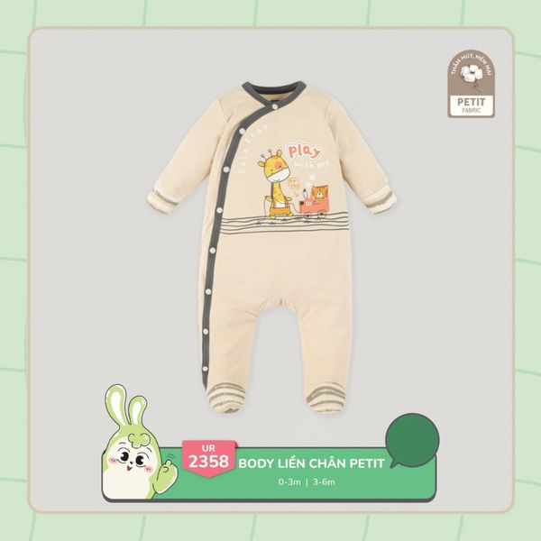 Body Liền Tất Ualarogo Cài Chéo Vải Petit Mềm Mỏng Bé Sơ Sinh 2358