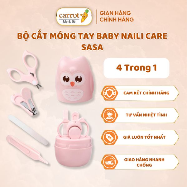 Bộ Cắt Móng Tay Baby Naili Care Sasa - Gồm 4 Chi Tiết Hình Thú Đáng Yêu Cho Bé