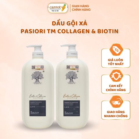 Dầu Gội Xả BIOTIN COLLAGEN Phục Hồi Siêu Mềm Mượt 1000mL - Siêu Thị Mẹ Và Bé Carrot