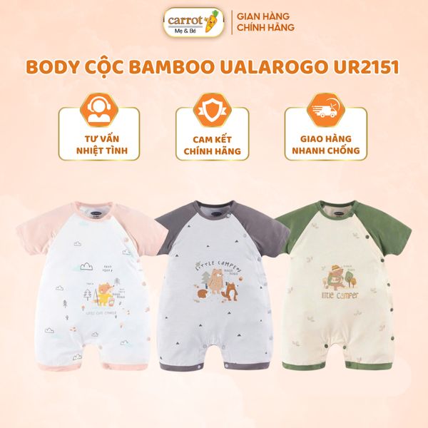 Bộ Body Cài Lệch Cộc Tay UALA ROGO UR2151, Body Đùi Vải Sợi Tre Bamboo Mát