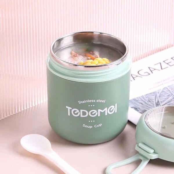 Bình Ủ Cháo Tedemei  Siêu Tiện Lợi Có Kèm Muỗng Mẫu Mới 530ML