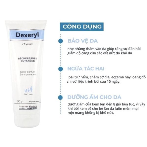 Kem Dưỡng Dexeryl Cream 50g Pháp Dưỡng Ẩm, Dưỡng Da Cho Da Khô, Nẻ, Chàm, Chăm Sóc Da Hiệu Quả