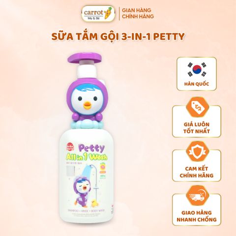 Sữa tắm gội 3in1 Pororo Petty hương hoa (400g) Hàn Quốc - Siêu Thị Mẹ Và Bé Carrot