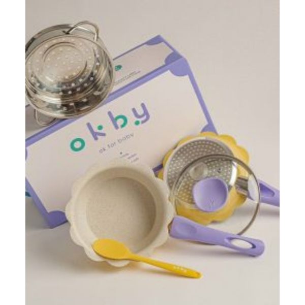 Bộ Nồi Chảo Xửng Hình Hoa OkBy, Chống Dính, Dùng Cho Mọi Loại Bếp