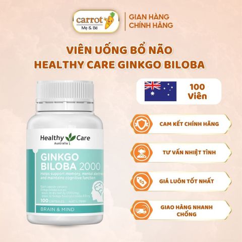 Viên Uống Bổ Não Healthy Care Ginkgo Biloba 2000MG 100 Viên