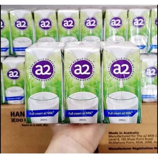 [ Lốc 6 Hộp] Sữa Tươi Sữa Triệt Trùng A2 Nguyên Kem 200ml