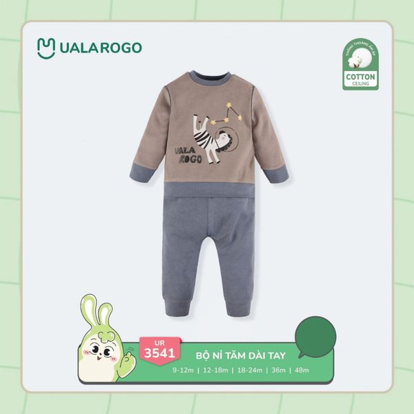 Bộ Dài Tay Nỉ Tăm Ualarogo UR3541, Set Đồ Dài Tay Cho Bé 9-48M