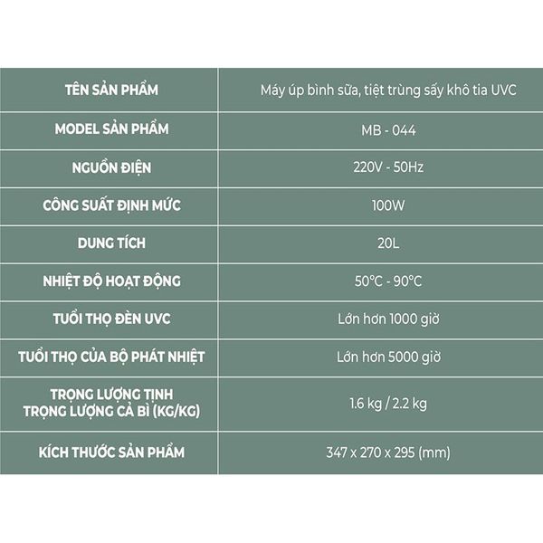 Máy Úp Bình Sữa, Tiệt Trùng Sấy Khô Tia UVC MOAZ BÉBÉ MB – 044