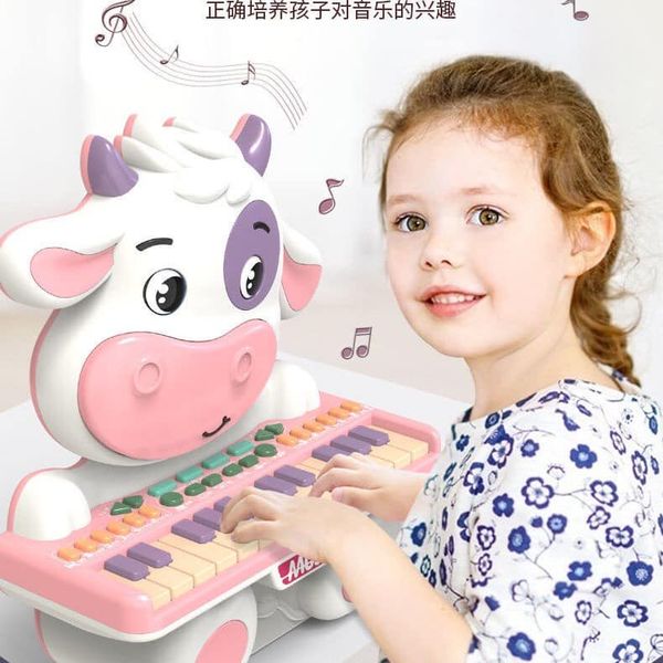 Đồ Chơi Đàn Organ Điện Tử Hình Bò Hoạt Hình Dễ Thương Cho Bé