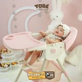 Ghế Ăn Dặm Tobe Richard Pro In Hình Màu Kem- 3109 - Ghế Ăn Dặm Cho Bé