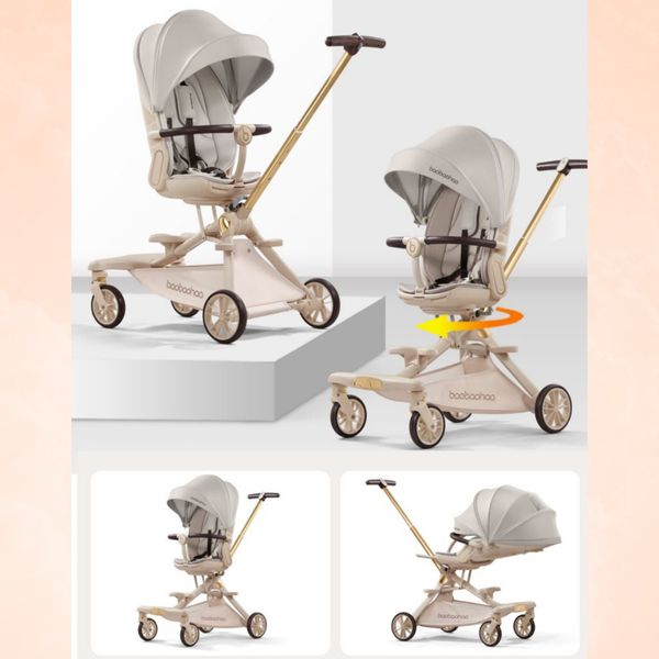 Xe Đẩy 2 Chiều Gấp Gọn Cho Bé Baobaohao V16 Màu Đen, Thiết Kế Gọn Nhẹ