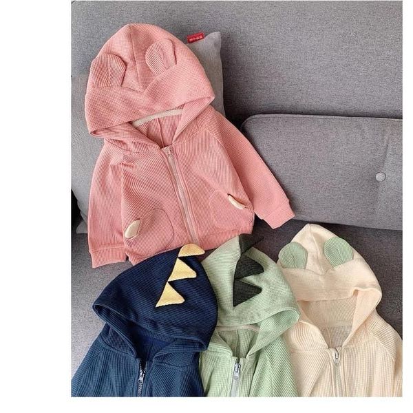 Áo Khoác Tay Dài Có Tai Cho Bé Chất Liệu Tổ Ong Dày Dặn Từ Size 1- Size 7
