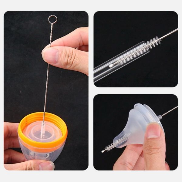 Cọ Rửa Ống Hút, Núm Moonship 361 Cho Bé, Thép Không Gỉ, Uốn Cong Dễ Dàng