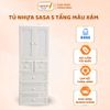 Tủ Nhựa SASA 5 Tầng Màu Xam - Siêu Thị Mẹ Vẹ Và Bé Carrot