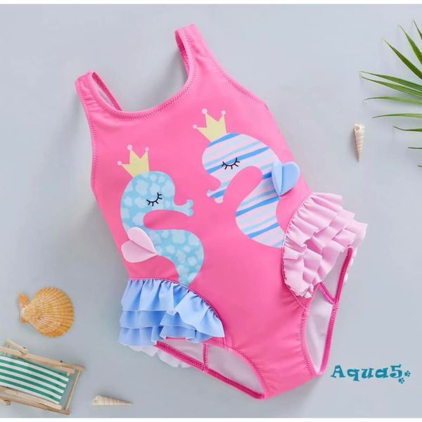Đồ Bơi Bé Gái không Tay Hở Lưng Hình Cá Ngựa