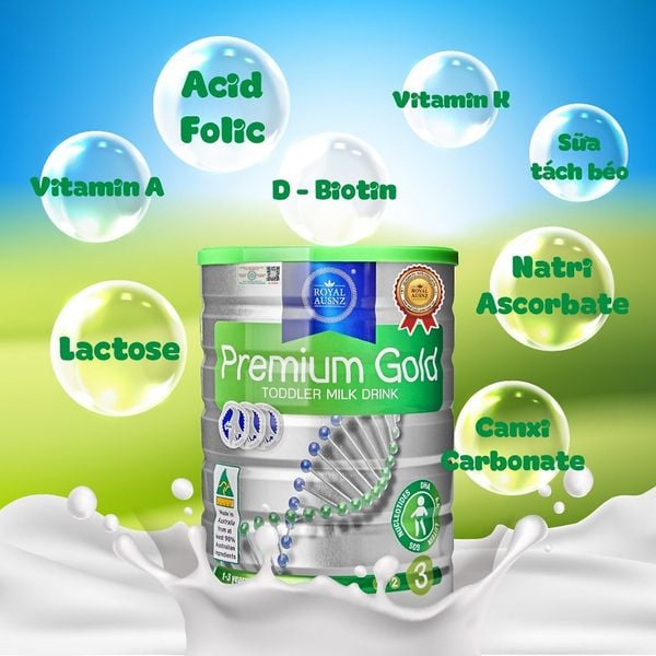 Sữa Hoàng Gia Úc Royal AUSNZ Premium Gold Toddler Milk Drink số 3 - Dành Cho Trẻ Từ 1 - 3 Tuổi (900G)