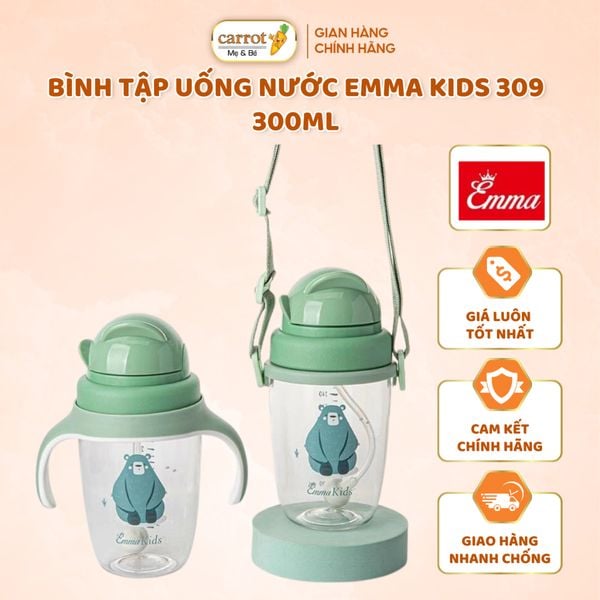 Bình Tập Uống Nước Emma Kids 309 300ML, Bình Nước Cho Bé 6M