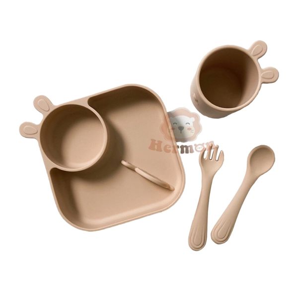 Set Ăn Dặm Silicon 4 Món Hermon HM2810 Tai Thỏ Cho Bé