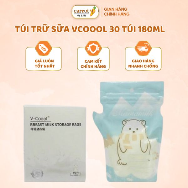 Túi Trữ Sữa Vcoool 30 Túi 180ML
