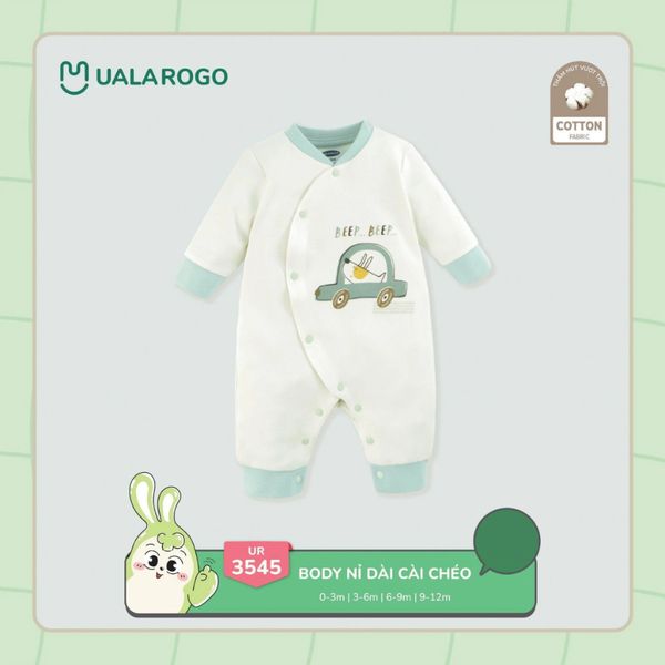 Bộ Nỉ Body Liền UALA ROGO UR3545 hu Đông Ấm Cho Bé 0-12M