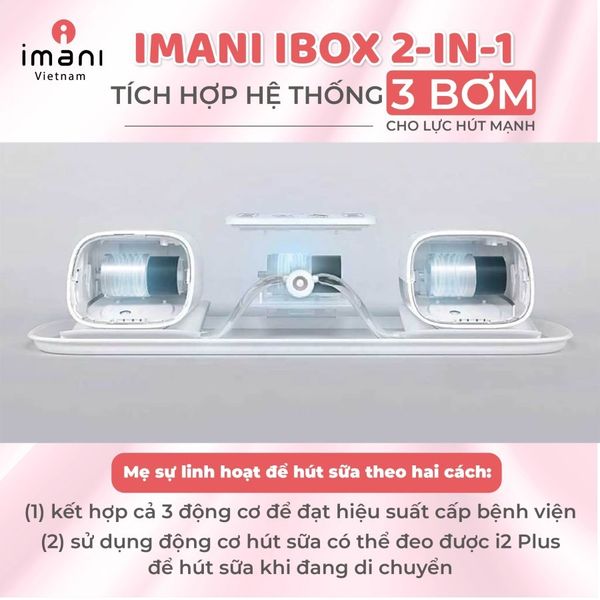 Máy Hút Sữa Không Dây Đôi Imani Ibox 2In1, 9 Chế Độ Hút Sữa Và 5 Chế Độ Massage