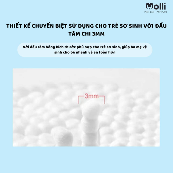 Tăm Bông Moli Cho Trẻ Em 200 Que