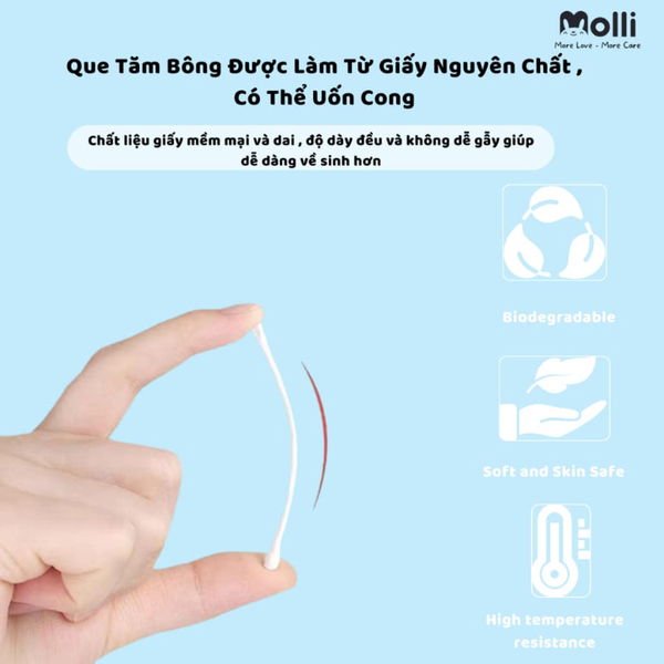 Tăm Bông Moli Cho Trẻ Em 200 Que