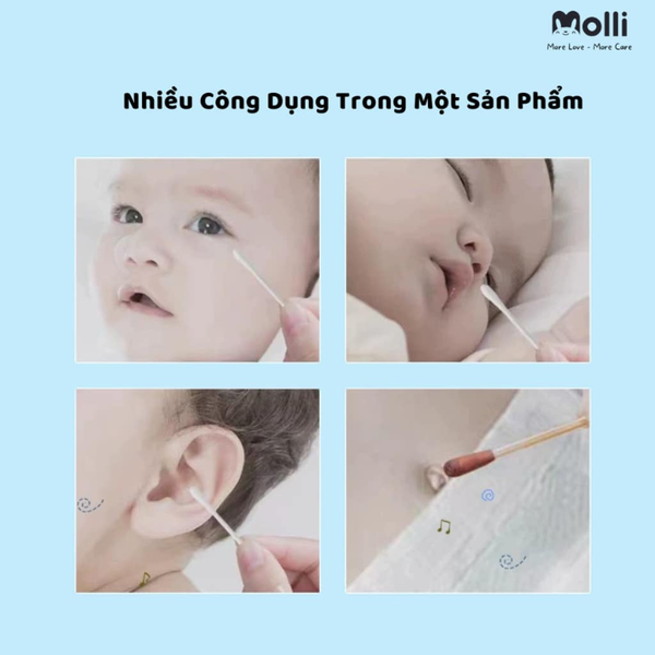 Tăm Bông Moli Cho Trẻ Em 200 Que