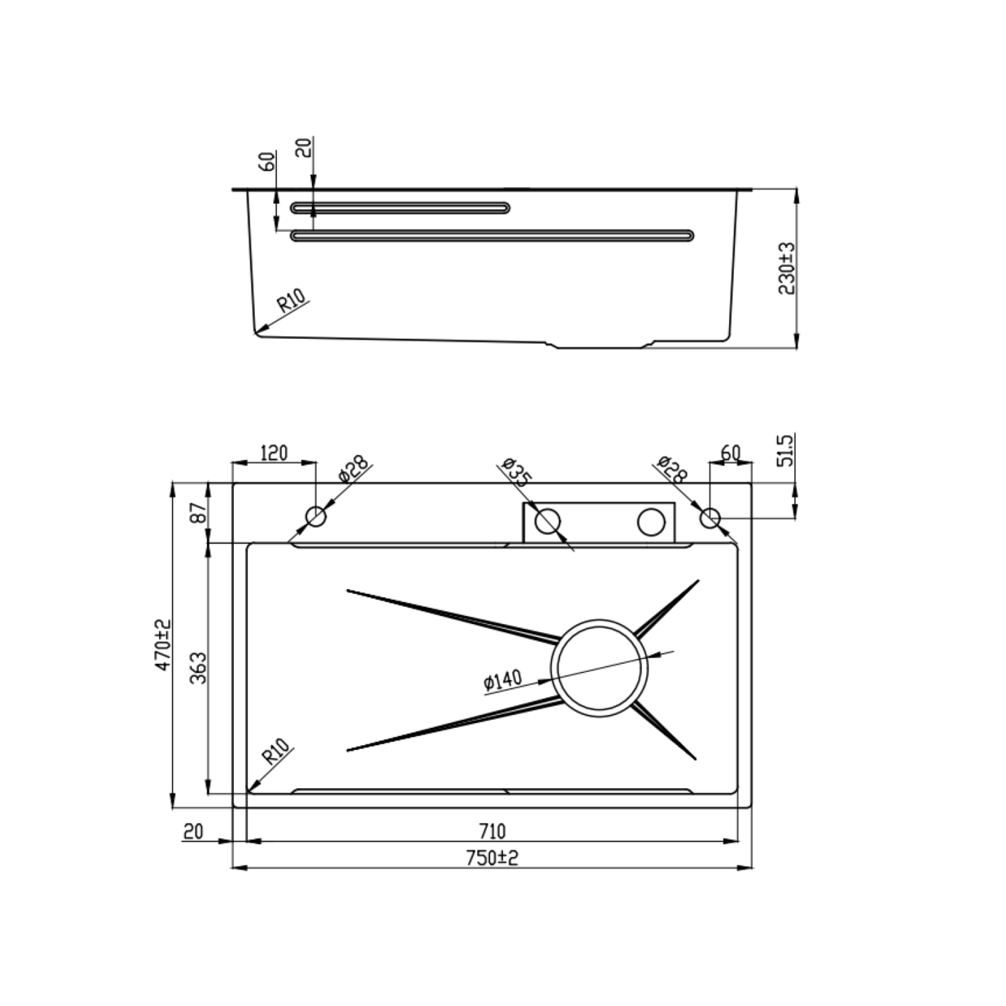  Chậu chống xước Wabenform Maadela MDS-7547NBU Lechfall 
