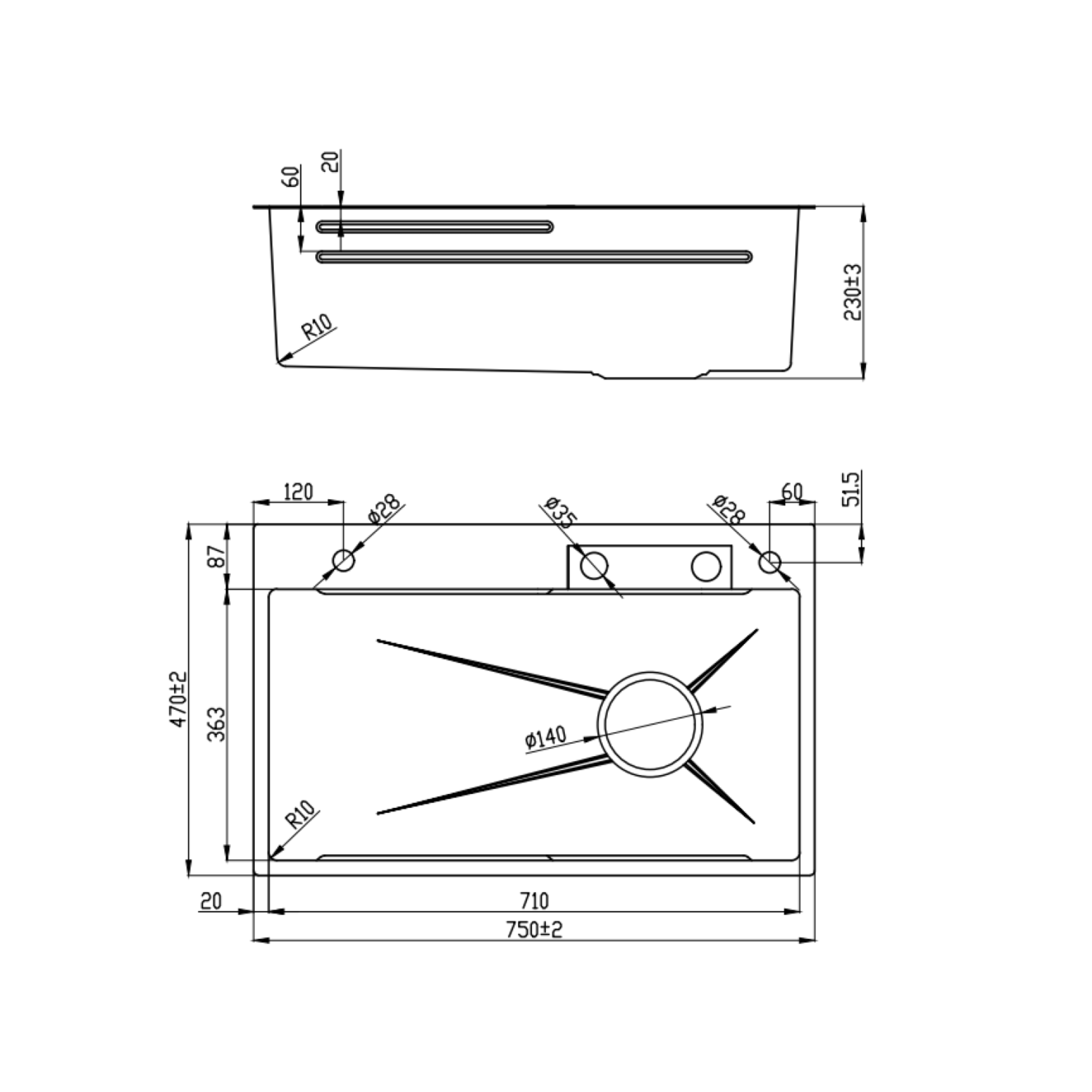  Chậu chống xước Wabenform Maadela MDS-7547U Lechfall 