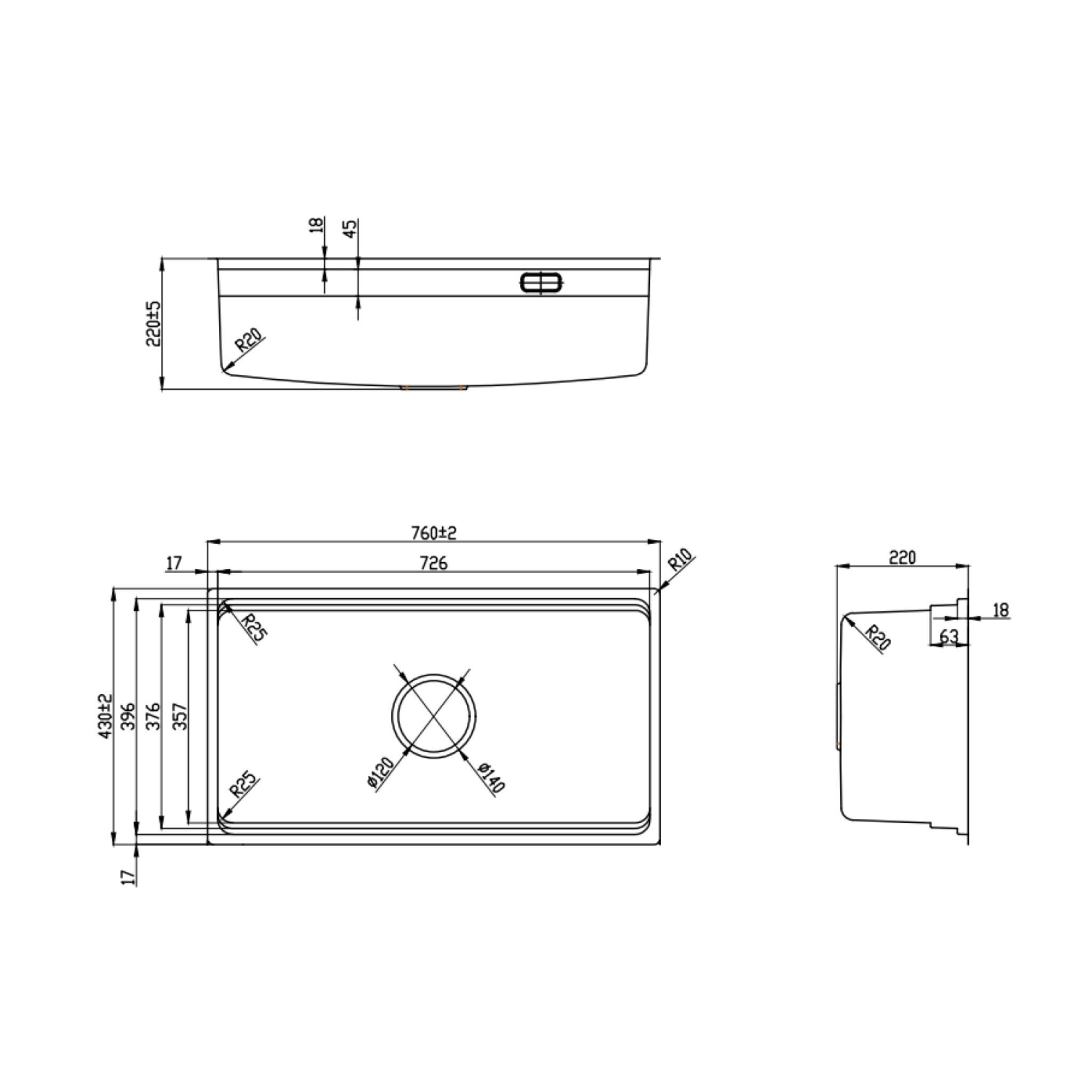 Chậu chống xước Höchste Maadela MDS-7643FUB Bodensee 