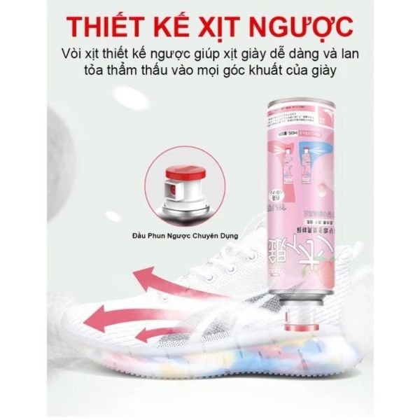  Chai xịt Khử Mùi Giày Nano Bạc Diệt Khuẩn Ngăn Ngừa Hôi Chân Lưu Hương 24h Hương Chanh - Đào 