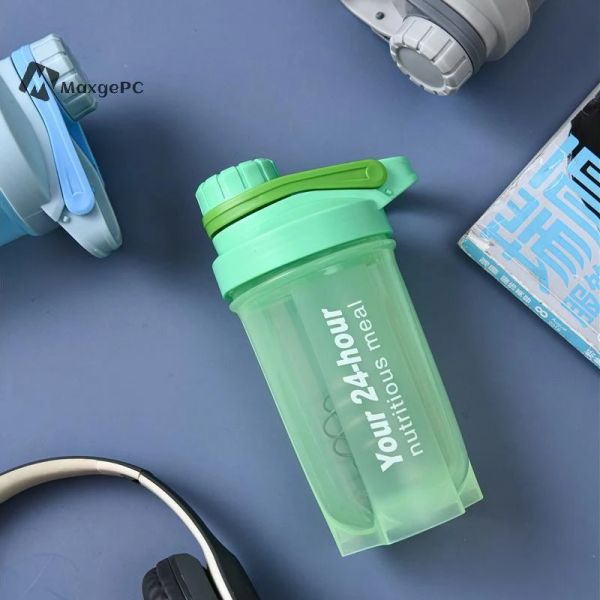  Bình Lắc Thể Thao Shaker Nắp Vặn Chống Tràn Có Con Lắc Lò Xo Tiện Lợi 500ml(5 màu) 