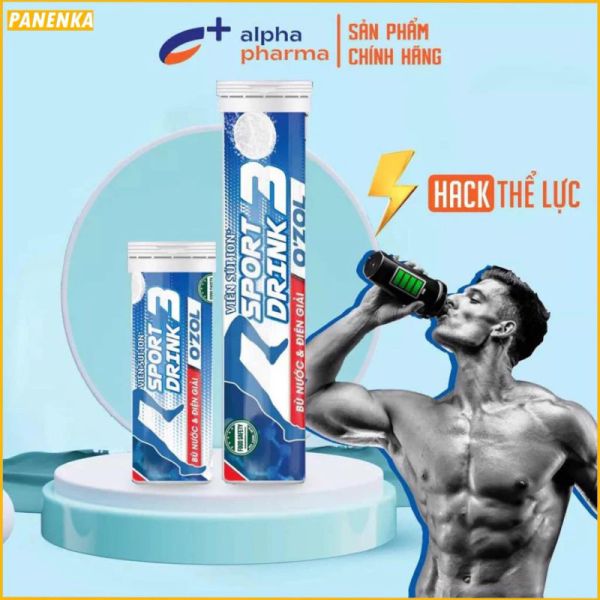 Viên Sủi Ion+ Sport Drink O'zol - Bù Nước Và Điện Giải Kèm Các Vitamin, Acid Amin Cho Cơ Thể (Tuýp 10 viên x 4g) 