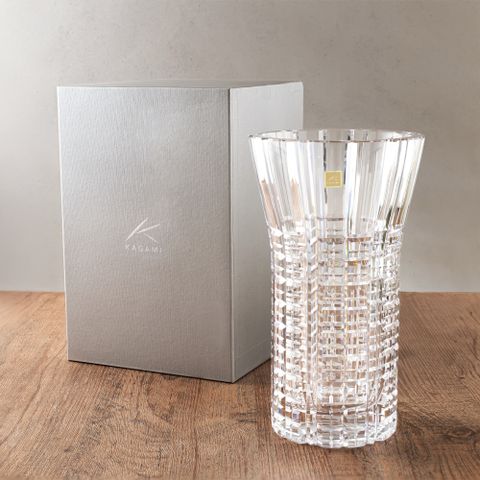  Bình hoa (lọ hoa) pha lê cao 27cm miệng loe | Kagami Crystal F450 - 584 