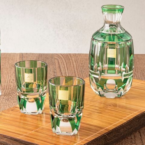  Bộ bình pha lê & ly rượu sake Edo Kiriko 