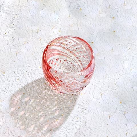  Ly pha lê sake Edo Kiriko “Fish scales strip